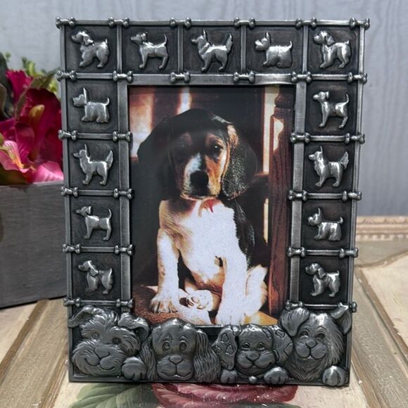 Vintage 3-D Dog Doggy Puppy Metal Frame New in Box - Picture 11 of 11